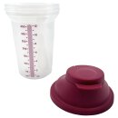 Tupperware 2x Shaker klein 350 ml – Schüttelbecher Shake It Messbecher Rot + Bordeaux NEU