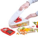 Tupperware Super Dicer Gemüseschneider – Multischneider mit 3 Einsätzen für Würfel, Stifte & Scheiben – QuickBladez + Auffangbehälter 700 ml