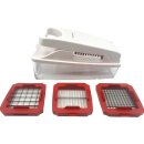 Tupperware Super Dicer Gemüseschneider – Multischneider mit 3 Einsätzen für Würfel, Stifte & Scheiben – QuickBladez + Auffangbehälter 700 ml