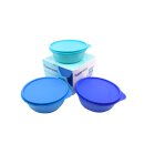Tupperware Große Hitparade 3x 600 ml blau Servierschale Schüssel Set Dosen NEU