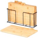 Bambus Schneidebrett Set mit Metallständer – 4...