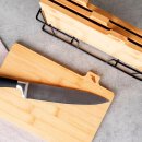 Bambus Schneidebrett Set mit Metallständer – 4 Holz Schneidebretter für Küche & Haushalt