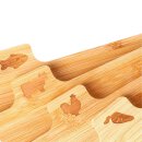 Bambus Schneidebrett Set mit Metallständer – 4 Holz Schneidebretter für Küche & Haushalt