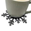 Filz Untersetzer Schneeflocke – 6er Set, Grau
