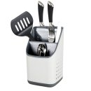 Besteckabtropfer Grau – Praktischer Küchenorganizer mit 3 Fächern & abnehmbarer Tropfschale