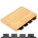 Bambus Schneidebrett Set mit Halter – 5-teilig...